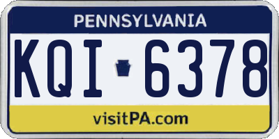PA license plate KQI6378