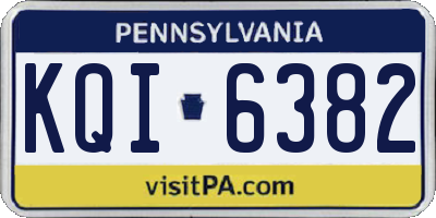 PA license plate KQI6382