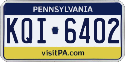 PA license plate KQI6402