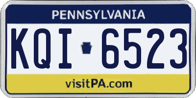 PA license plate KQI6523
