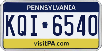 PA license plate KQI6540