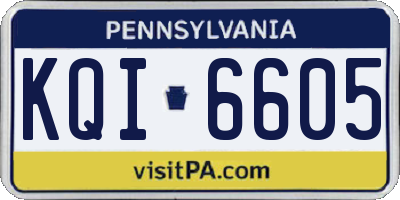 PA license plate KQI6605