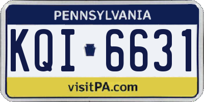 PA license plate KQI6631