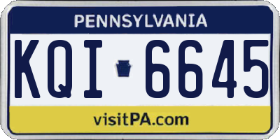 PA license plate KQI6645