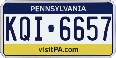 PA license plate KQI6657