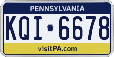 PA license plate KQI6678