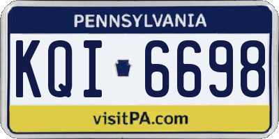 PA license plate KQI6698