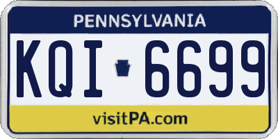 PA license plate KQI6699