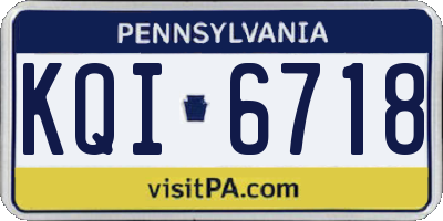 PA license plate KQI6718