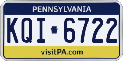PA license plate KQI6722