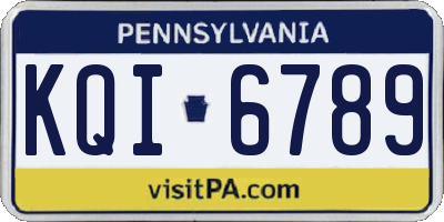 PA license plate KQI6789