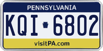 PA license plate KQI6802