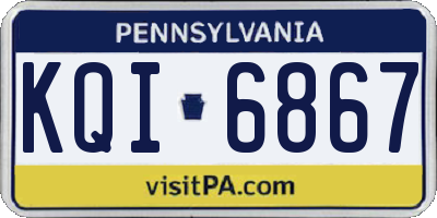 PA license plate KQI6867