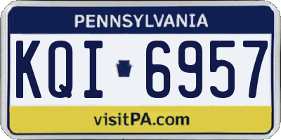 PA license plate KQI6957