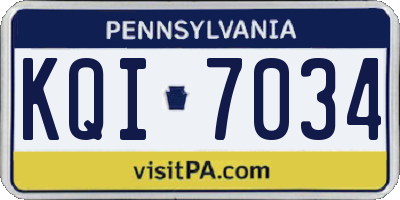PA license plate KQI7034