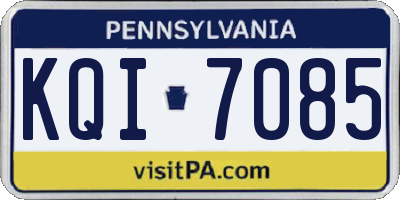 PA license plate KQI7085