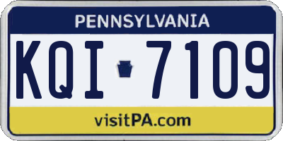 PA license plate KQI7109