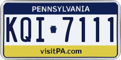 PA license plate KQI7111