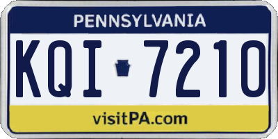 PA license plate KQI7210