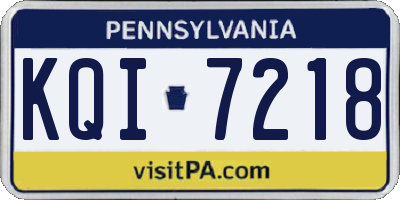 PA license plate KQI7218