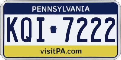 PA license plate KQI7222