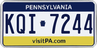 PA license plate KQI7244