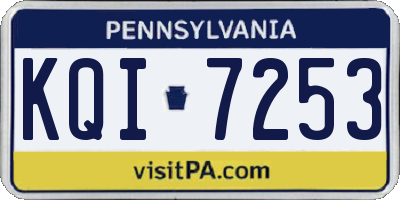 PA license plate KQI7253