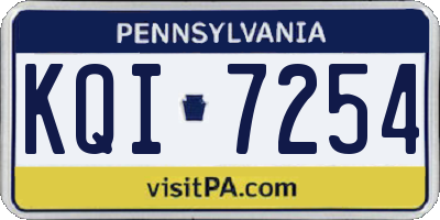 PA license plate KQI7254