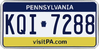 PA license plate KQI7288