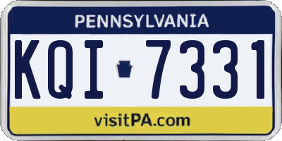 PA license plate KQI7331