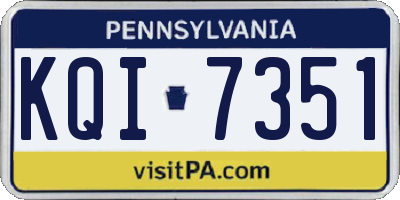 PA license plate KQI7351