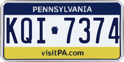 PA license plate KQI7374