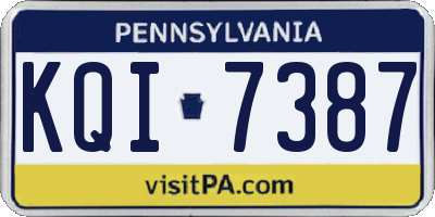 PA license plate KQI7387