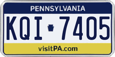 PA license plate KQI7405