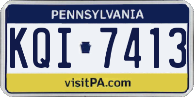 PA license plate KQI7413