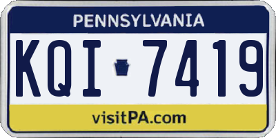 PA license plate KQI7419