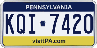 PA license plate KQI7420
