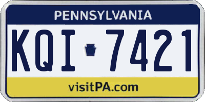 PA license plate KQI7421
