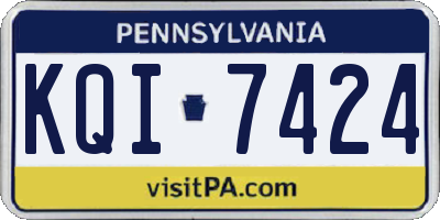 PA license plate KQI7424