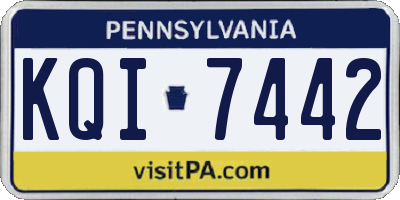 PA license plate KQI7442