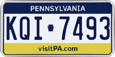 PA license plate KQI7493