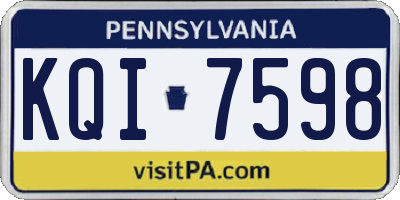 PA license plate KQI7598