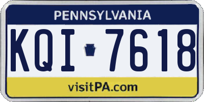 PA license plate KQI7618