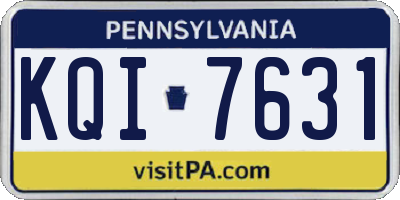 PA license plate KQI7631