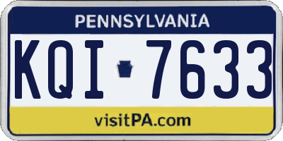 PA license plate KQI7633
