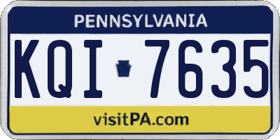 PA license plate KQI7635