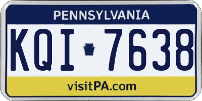 PA license plate KQI7638