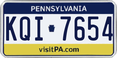 PA license plate KQI7654