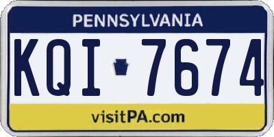 PA license plate KQI7674
