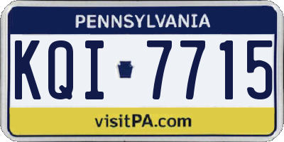 PA license plate KQI7715